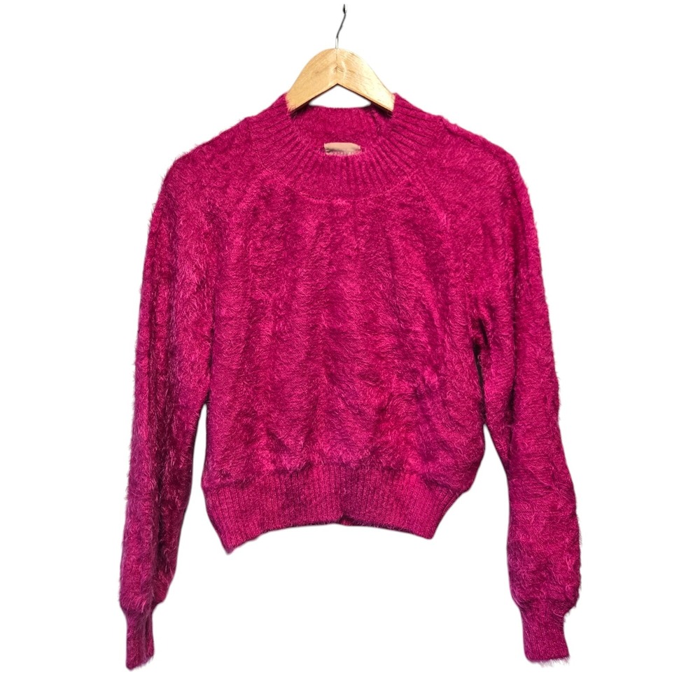 Show Me Your Mumu Hot Pink Cropped Sweater SMALL Love‎ Your Mu, She Loves You - Picture 3 of 5
